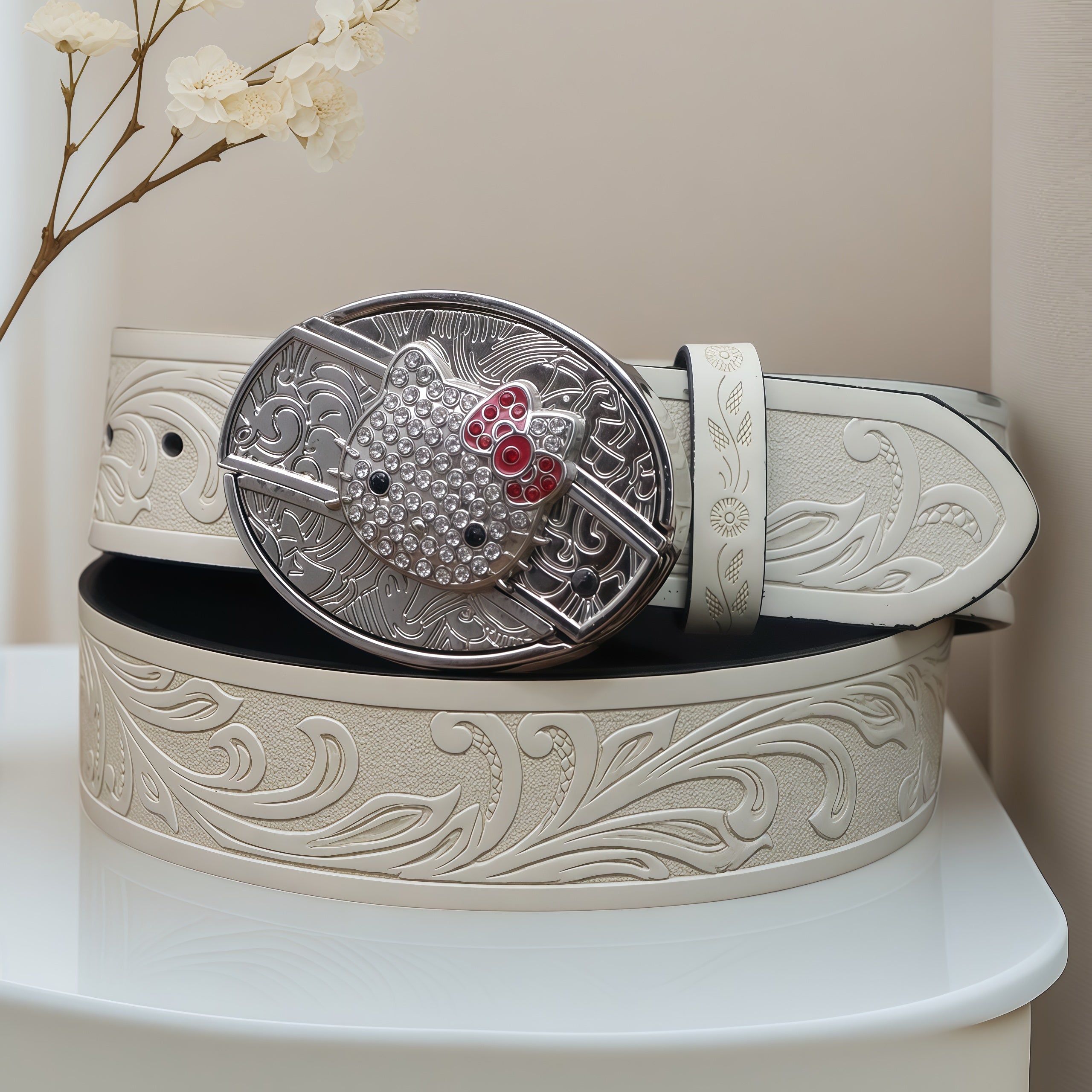 Hello Kitty belt Versatile embossed belt for personalized styling