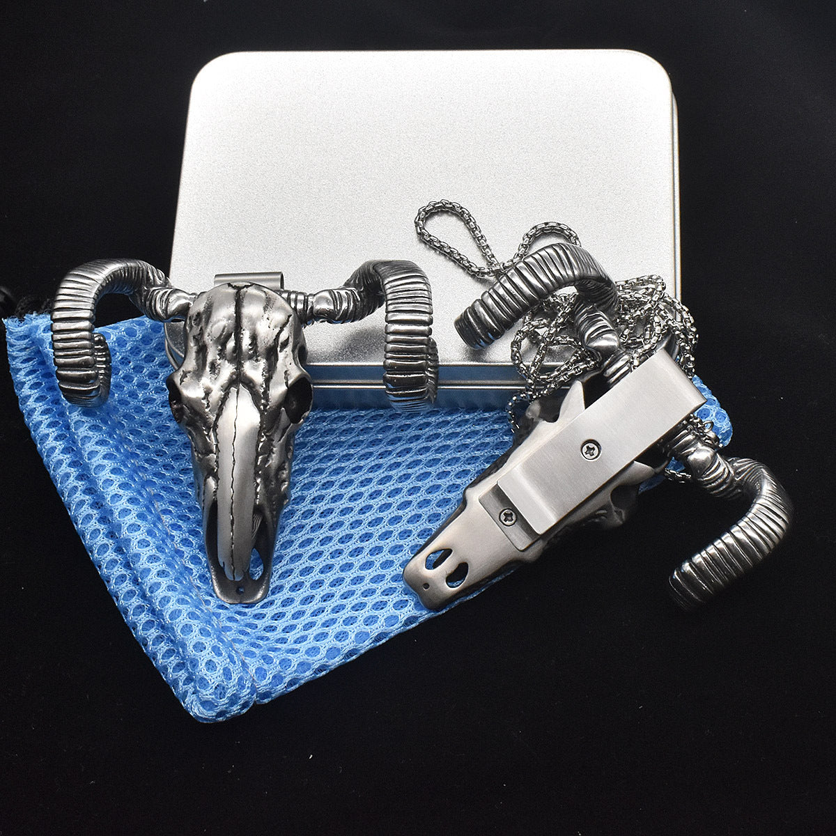 Sheep's Head Pocket Knife Pendant Defence Jewellery