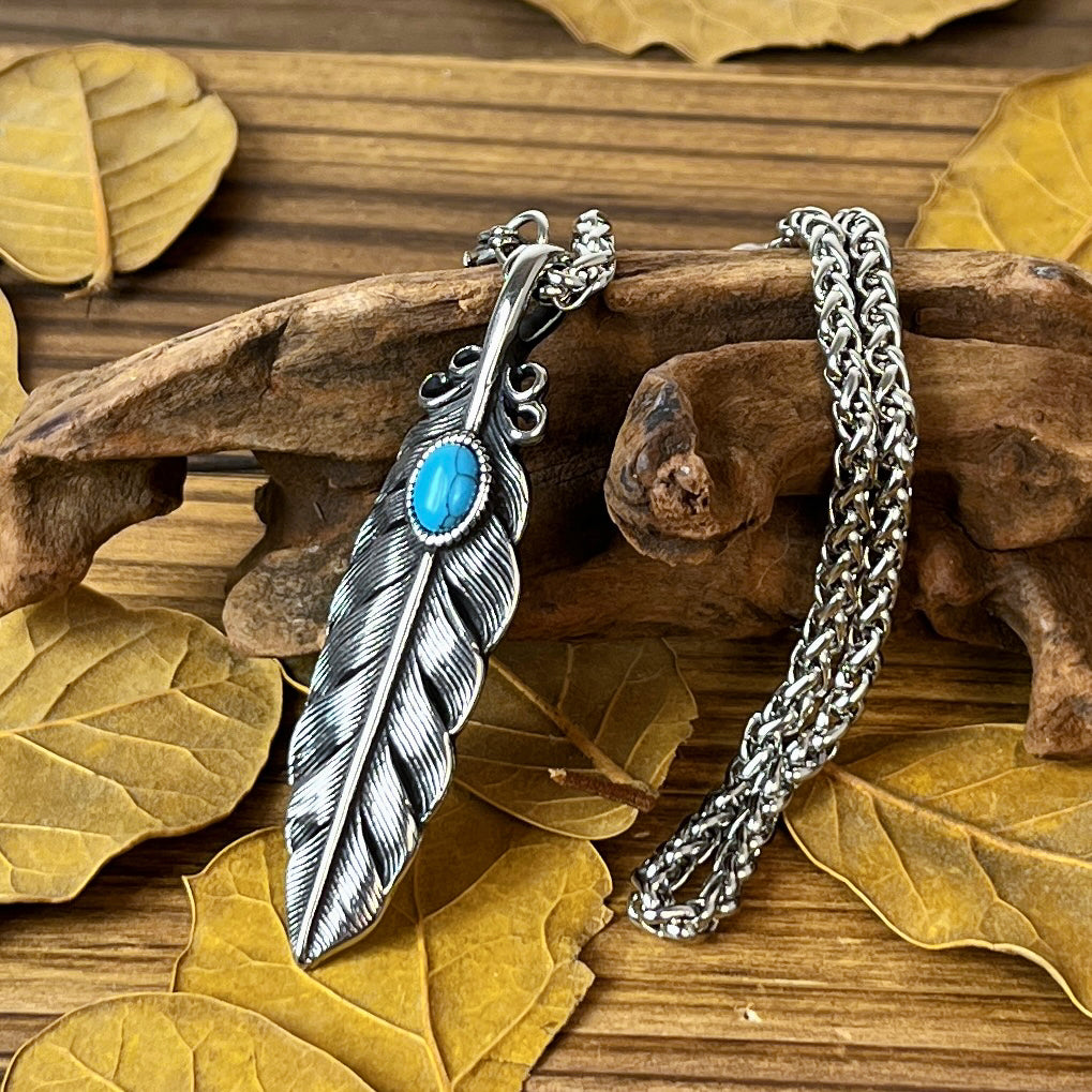 Turquoise Belt Eagle Belt Buckle Feather Set