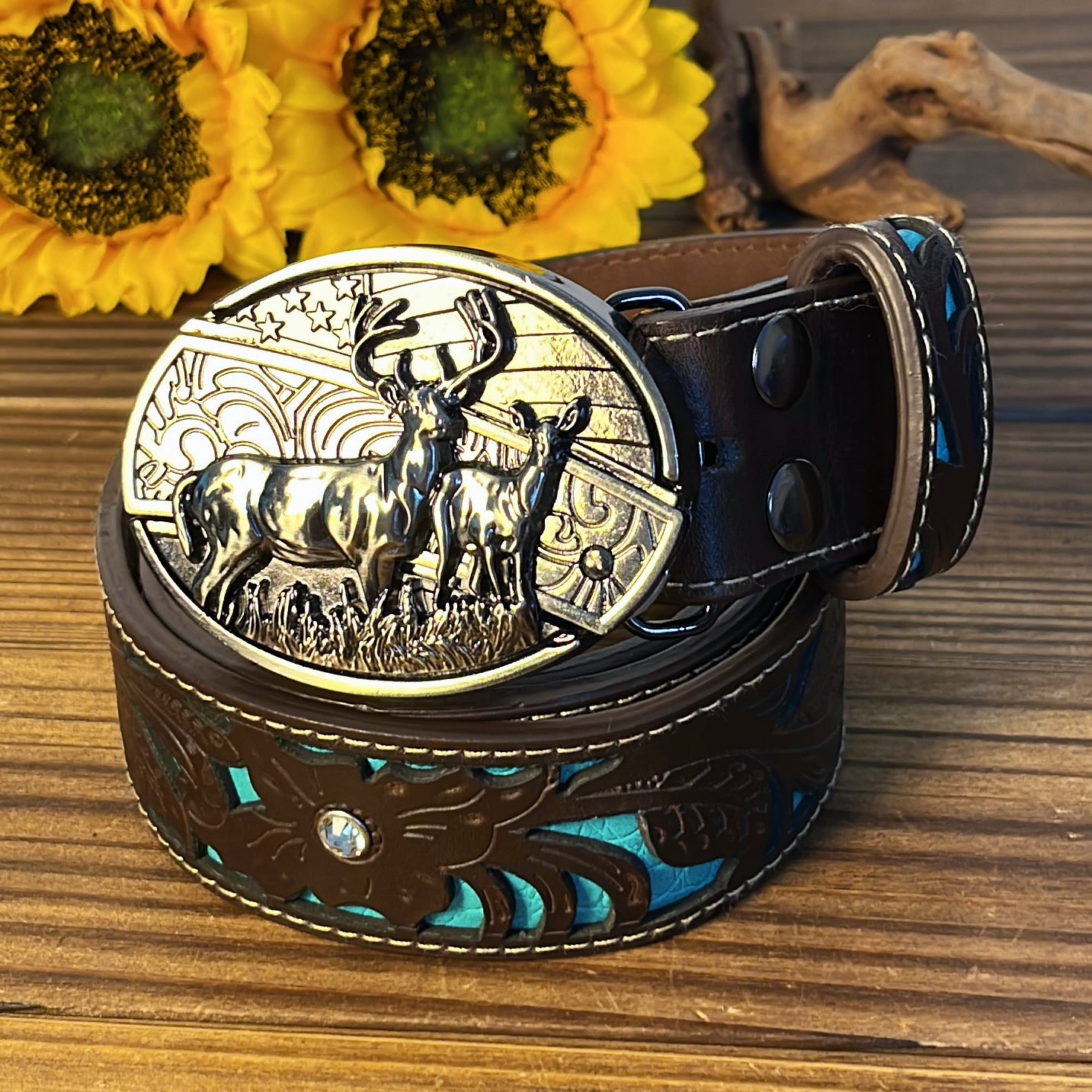 Turquoise Belt Deer Belt Buckle Self Defense Set