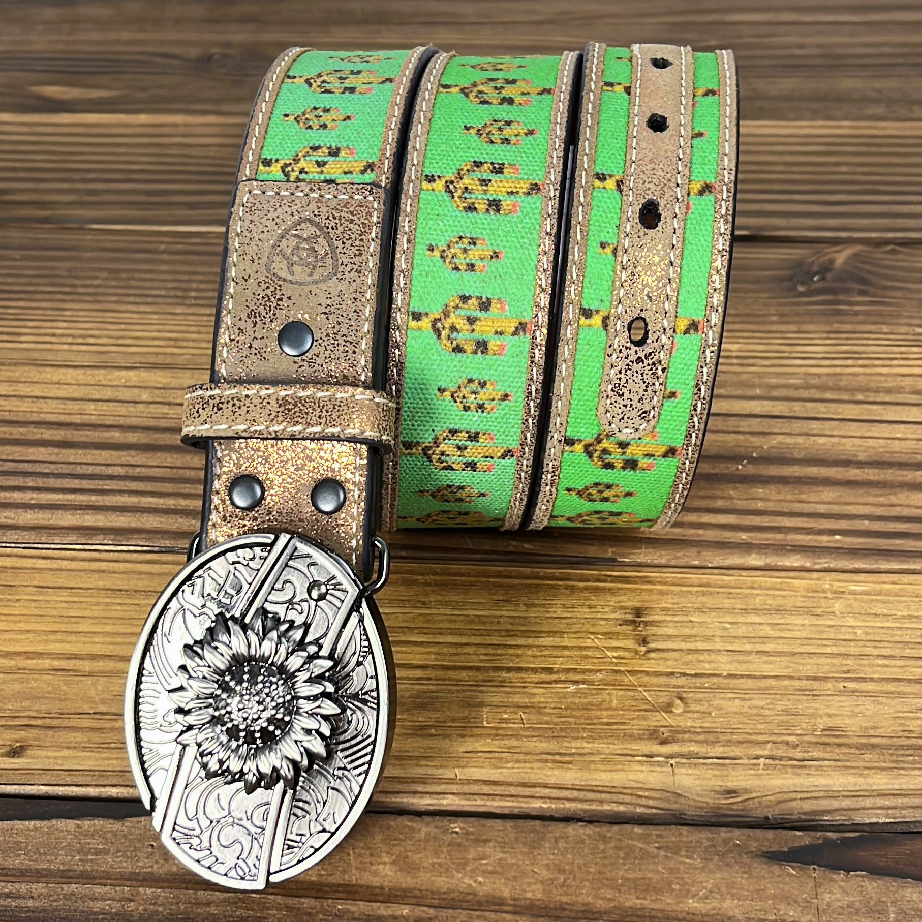 Cactus Leather Belt Sunflower Set