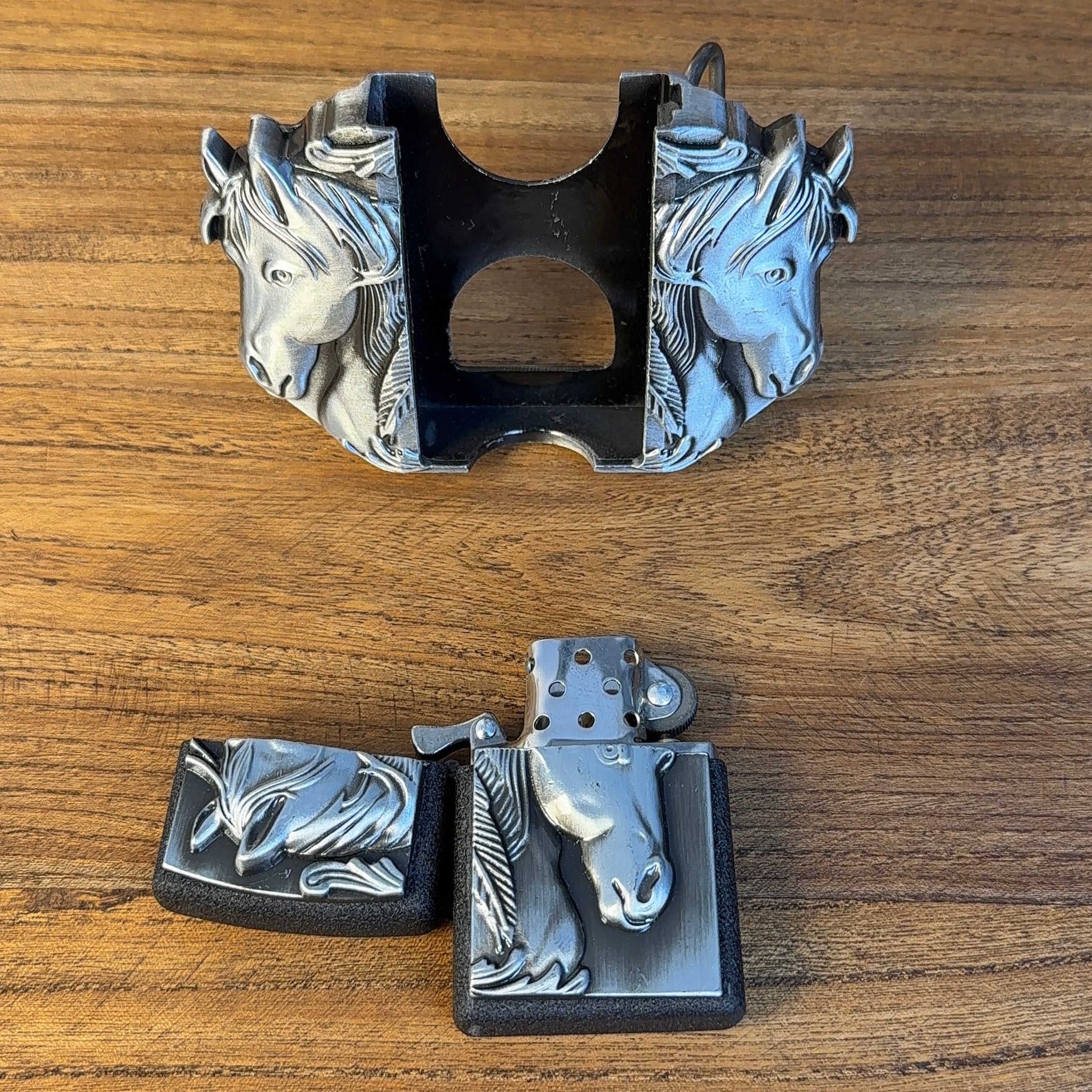Western cowboy horse-themed belt set