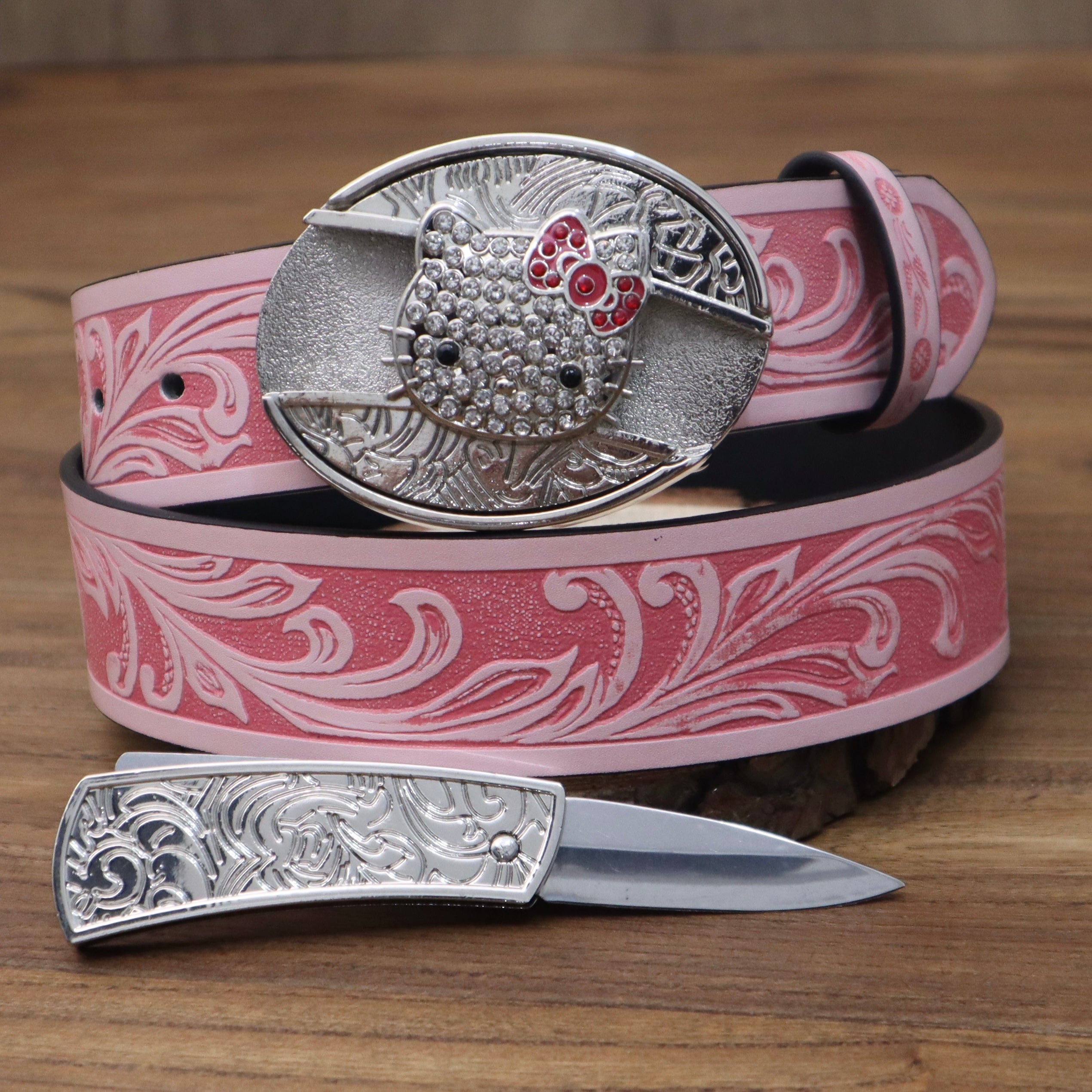 Hello Kitty belt Versatile embossed belt for personalized styling