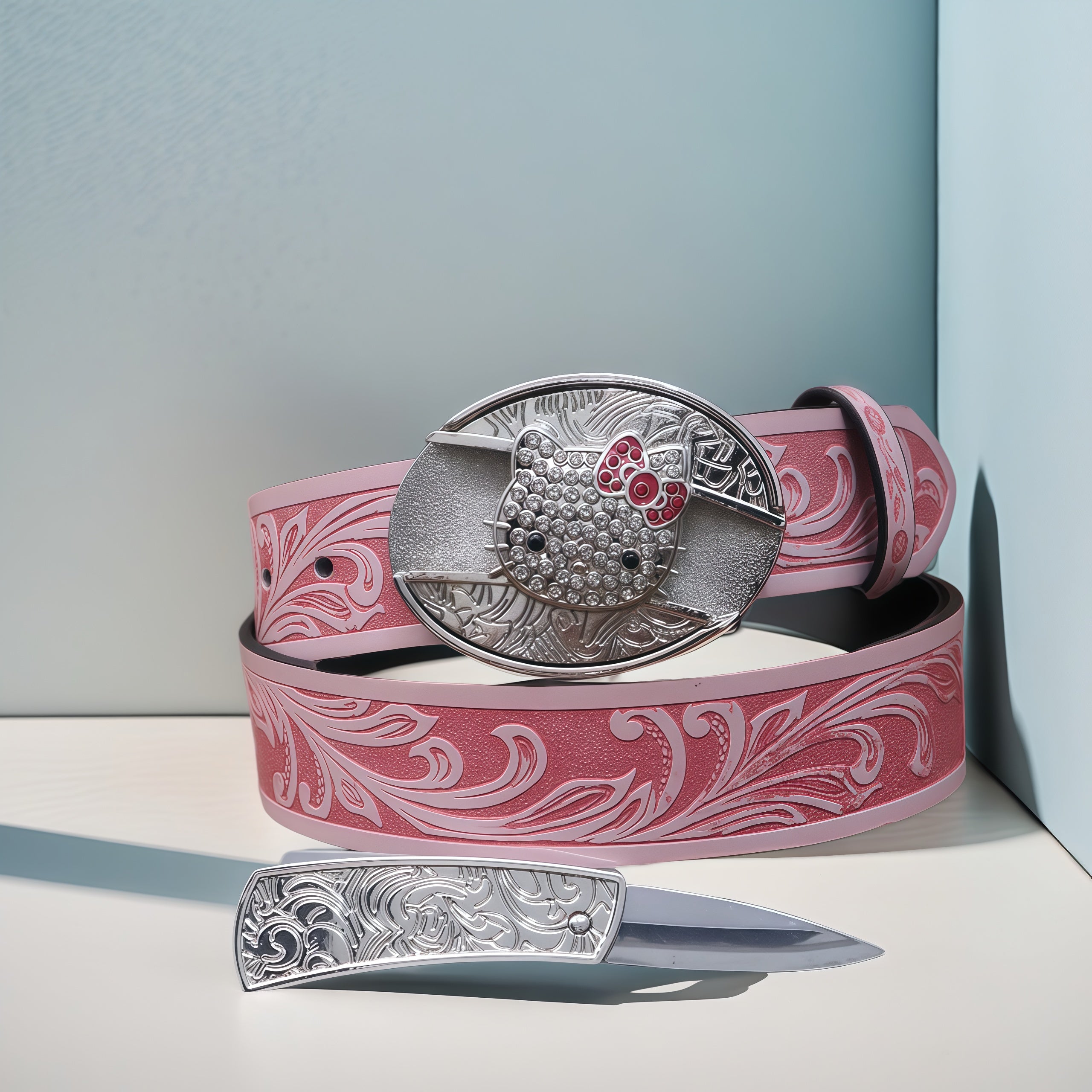 Hello Kitty belt Versatile embossed belt for personalized styling