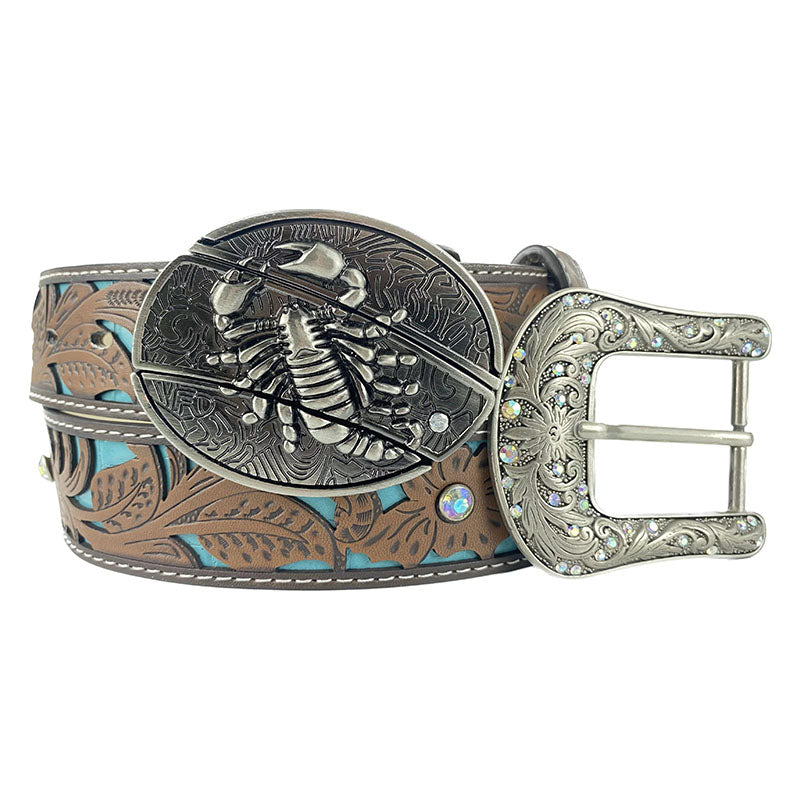 Western Turquoise Belts - Buckle with Block