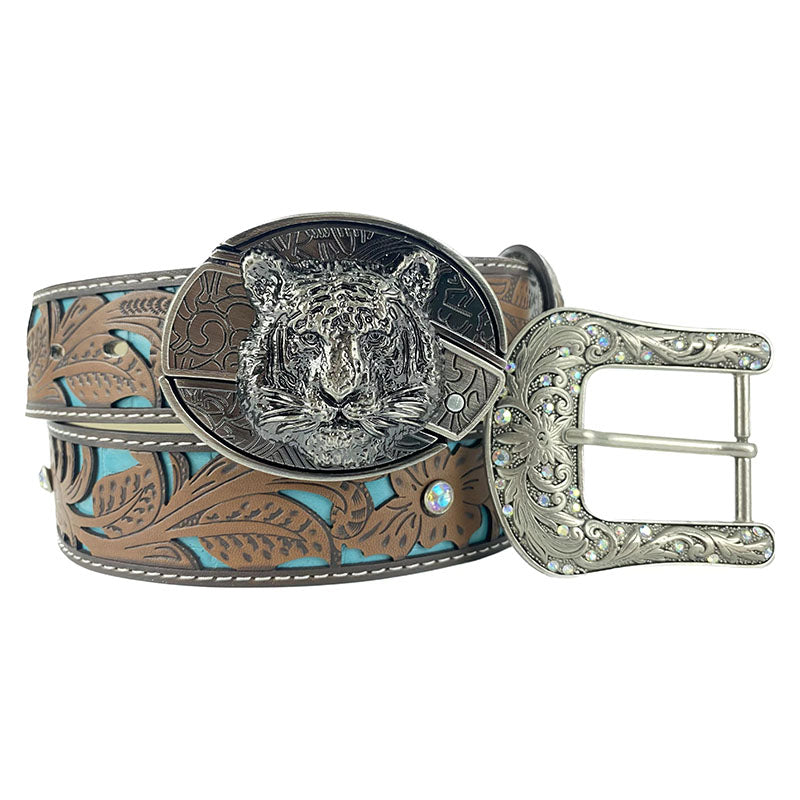 Western Turquoise Belts - Buckle with Block