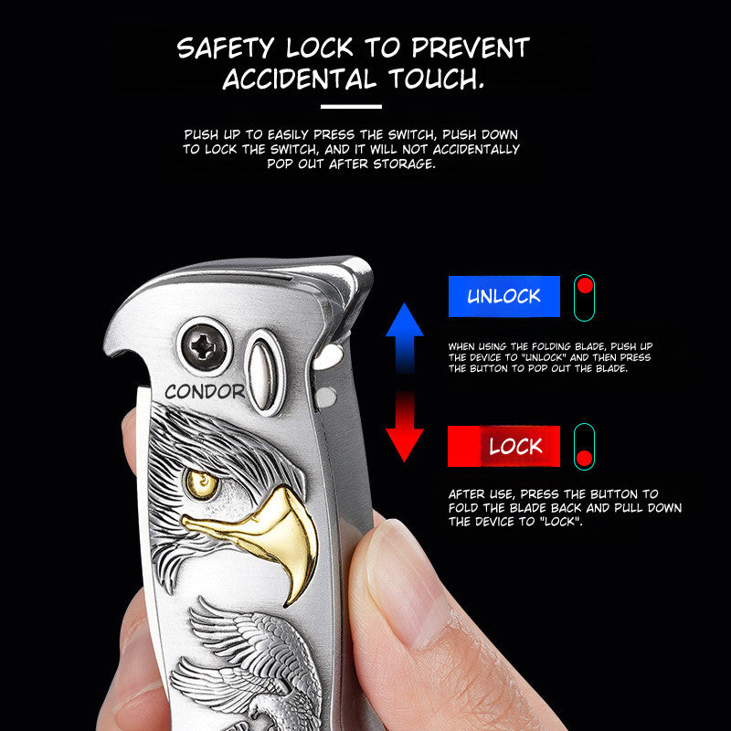 Multifunctional lighter with folding knife and bottle opener