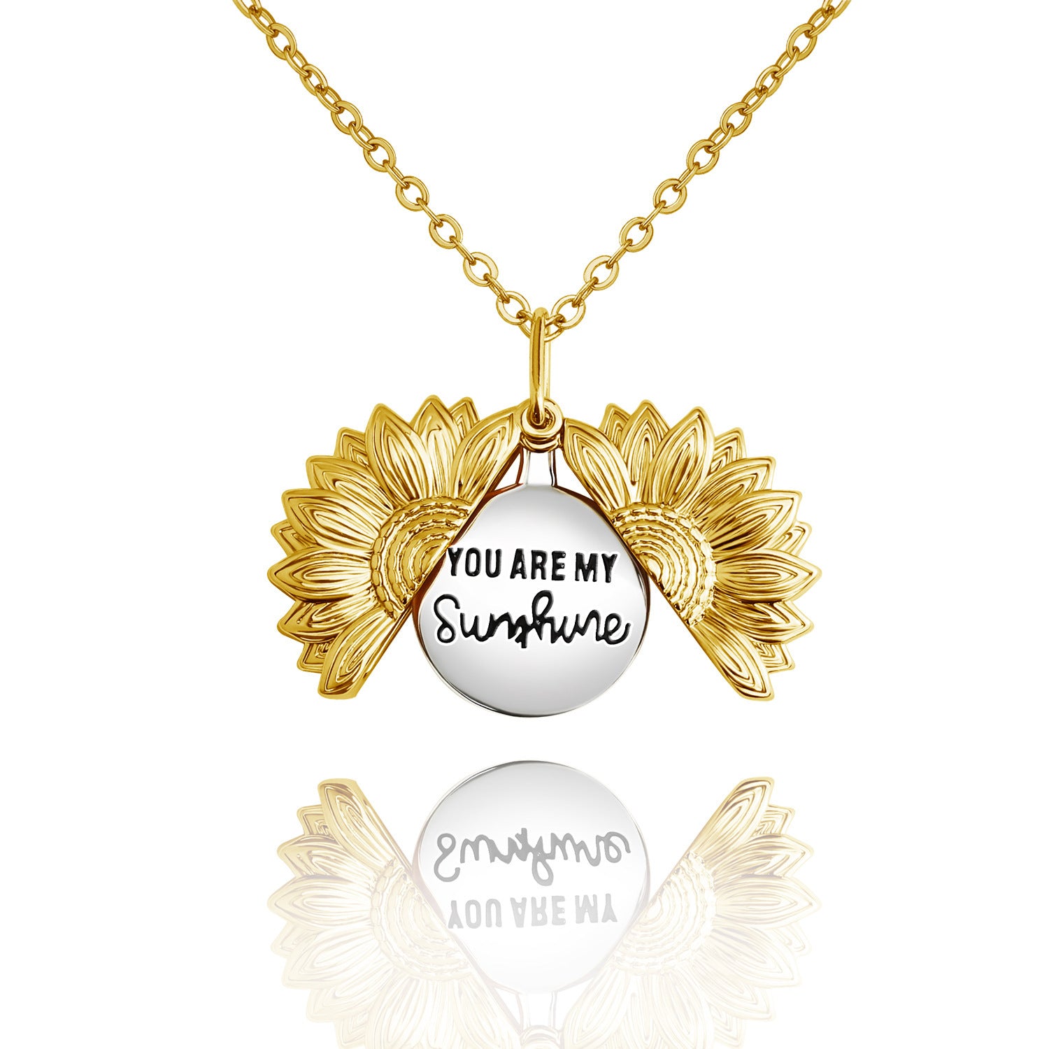 Vintage Sunflower Personalized Necklace