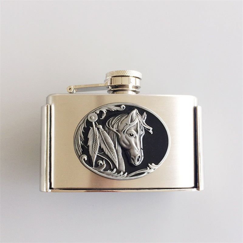 Stainless Steel Hip Flask Belt Buckle