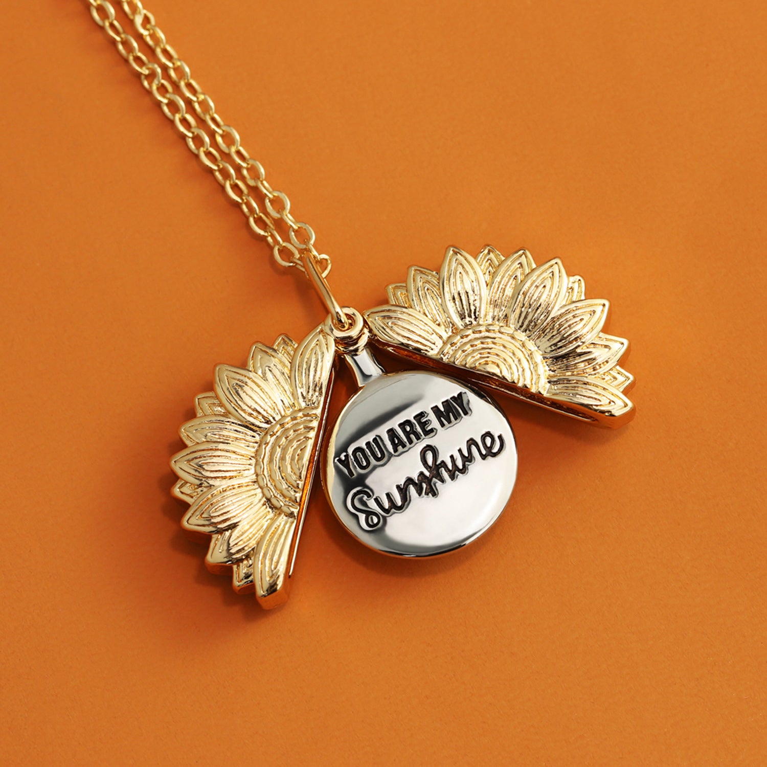 Vintage Sunflower Personalized Necklace