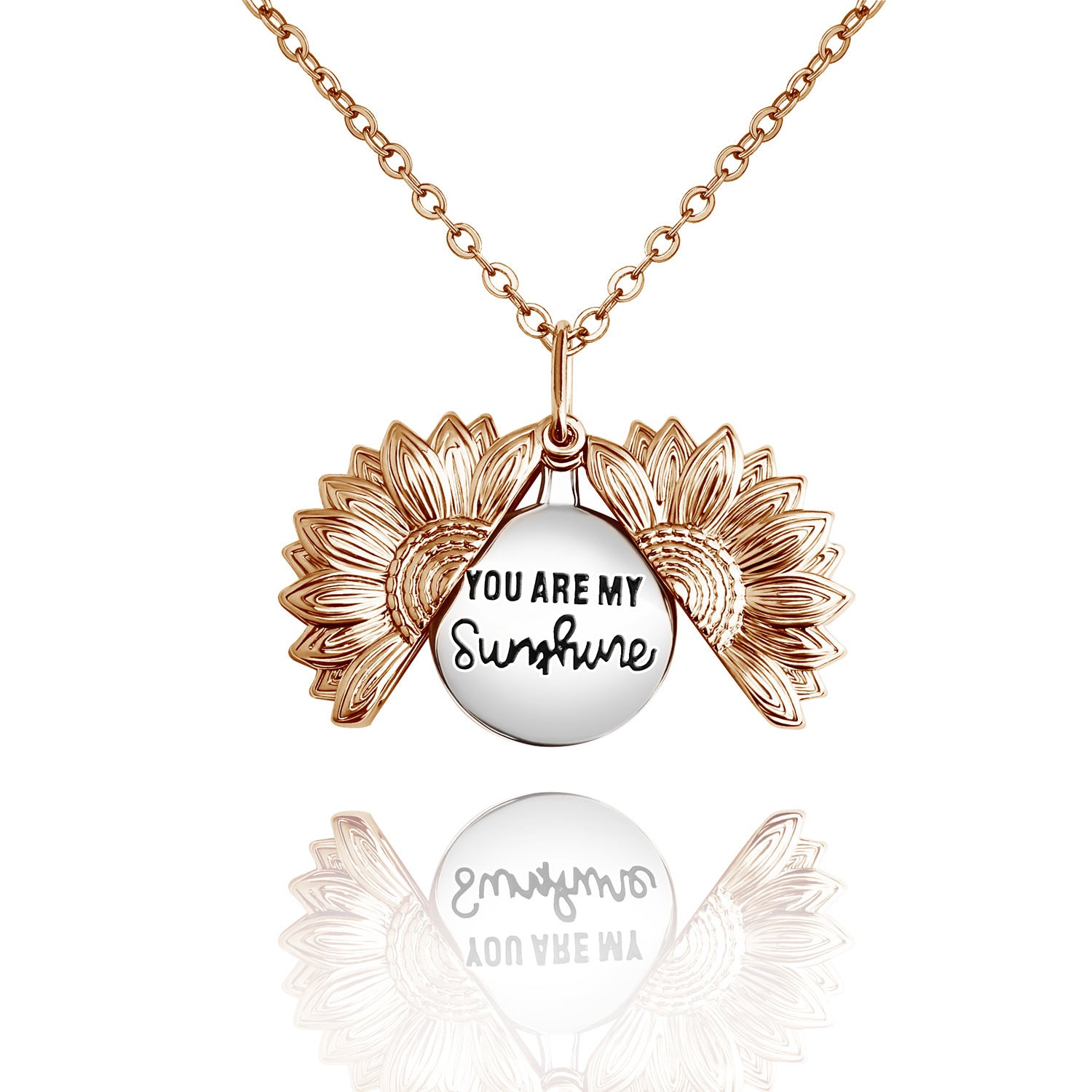 Vintage Sunflower Personalized Necklace