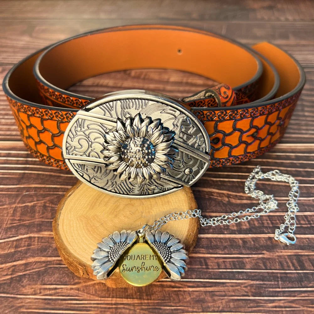 Sunflower buckle and Necklace