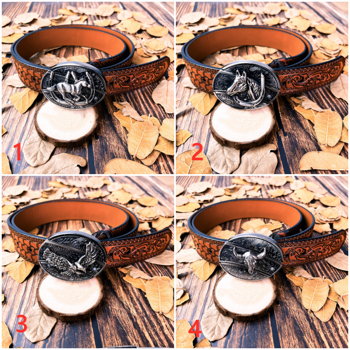 Western Tooled Leather Belt