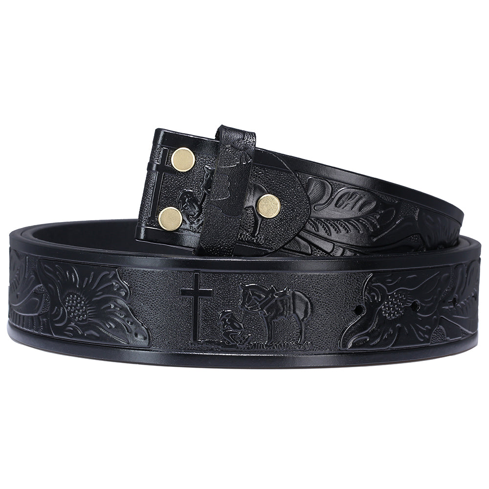 Black Vintage Praying Belt Buckle