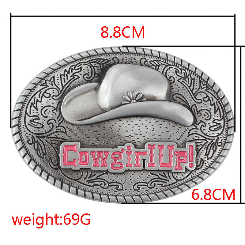 Western style cowgirl belt buckle