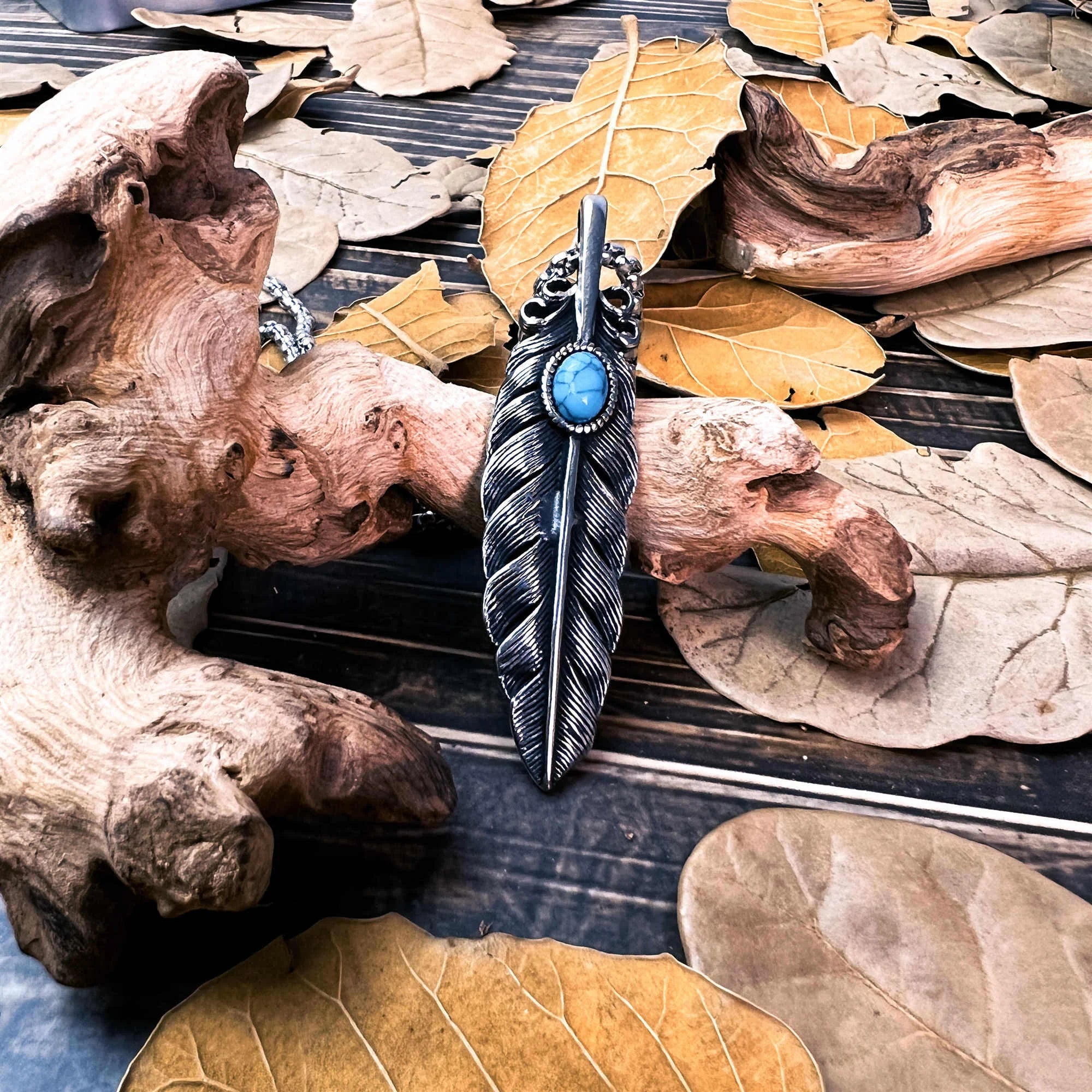 Feather Goat and Elk Necklace