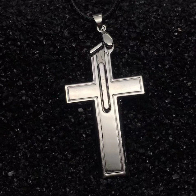 Cross Necklace SelfDefense Hidden Knife Replaceable Blade Necklace