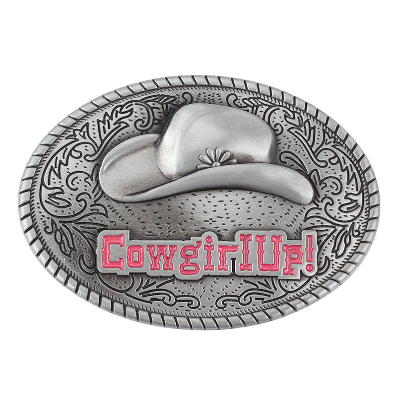 Western style cowgirl belt buckle