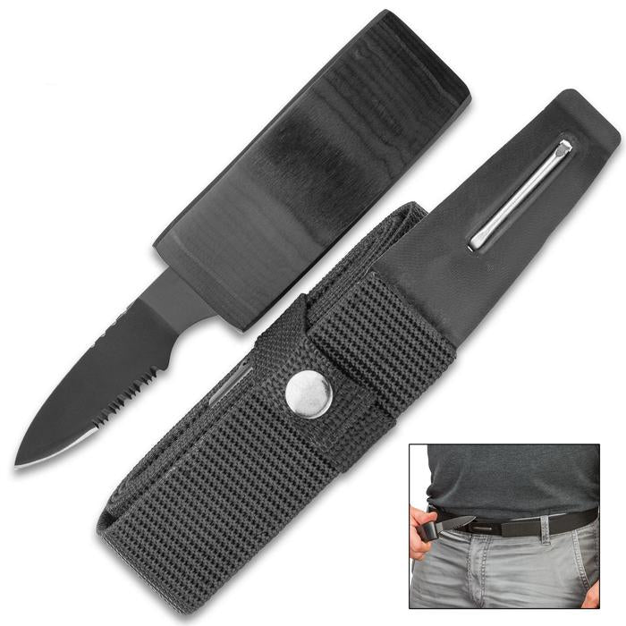 BLACK BELT WITH HIDDEN KNIFE